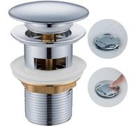 Ulytid Sink Drain Fitting with Overflow, Pop Up Valve Drain Valve for Washbasin, Universal 1 1/4 Inch Drain Fitting Bathroom with Brass Spring Core, Chrome
