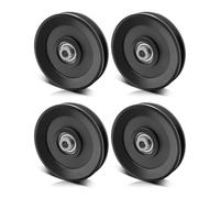 ULZOZN 115MM/4.5in Pulley Wheel for Home Gym Cable Machine Pulldown Smith Machine Lifting System Garage, Gym Pulley, Universal Gym Nylon Bearing Pulley Attachment 4pcs