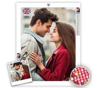 UM UPMALL Custom Diamond Painting Kits, Personalised Photo Diamond Art for Adults, Custom 5D Diamond Painting DIY Gifts for Family Home Wall Decor, Round/Square Drill, 70x70cm