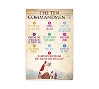 UMA#GIFTS The Ten Commandments Poster For Kids 16" x 24" Bible Posters for Classroom, Church, Sunday School, or Homeschool, Christian Learning New Testament Old Testament Decorations