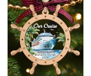 UMACVN Cruise Ship Ornament - Travel Ornaments for Christmas Tree, Nautical Anchors Ornaments - Travel Cruise Ship Gifts for Cruisers, Sailors, Women, Men, Lovers - Wood & Acrylic Ornament 2025