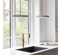 UMAGE Asteria Medium LED hanging light, light grey/brass, Ø 43 cm