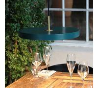 UMAGE Asteria Medium LED pendant light, green/brass, Ø 43 cm