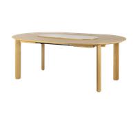 Umage Comfort Circle Ripples Dining Table With Extension Oak/ White/ Brass