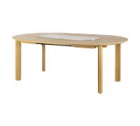 Umage Comfort Circle Ripples Dining Table With Extension Oak/ White/Steel