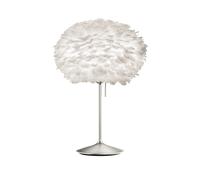 Umage Eos Table Lamp Medium White with Base in Brushed Steel with USB
