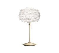 Umage Eos Table Lamp Mini White with Base in Brushed Brass with USB