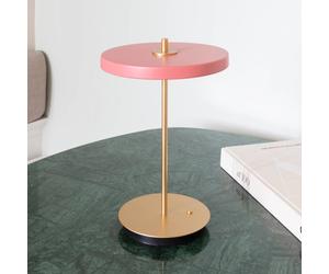 UMAGE LED rechargeable table lamp Asteria Move, rose gold/brass, 31 cm