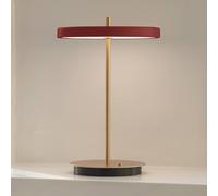UMAGE LED rechargeable table lamp Asteria Move ruby red/brass 31 cm