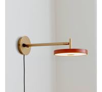 UMAGE LED wall light Asteria Long, orange/brass, plug