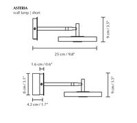 UMAGE LED wall light Asteria SHORT HW, polished steel, 28 cm