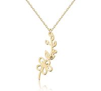 UMAGICBOX May Hawthorn Birth Flower Necklace for Women - 18K Gold Plated Pendant - Mother’s Day Gift for Mum, Daughter, Sister, Wife, Girlfriend - Taurus Gemini