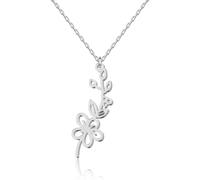 UMAGICBOX May Hawthorn Birth Flower Necklace for Women - Custom Silver Pendant Jewellery - Mother’s Day Gift for Mum, Daughter, Sister, Wife, Girlfriend - Taurus Gemini