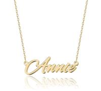 UMAGICBOX Personalized 18K Gold Name Necklace Annie - Customizable Engraved Stainless Steel Pendant for Women - Unique Gift for Birthdays, Anniversaries, Graduations, and Valentine's Day