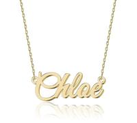 UMAGICBOX Personalized 18K Gold Name Necklace Chloe - Customizable Engraved Stainless Steel Pendant for Women - Unique Gift for Birthdays, Anniversaries, Graduations, and Valentine's Day