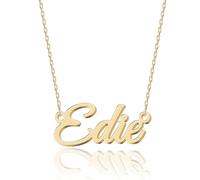 UMAGICBOX Personalized 18K Gold Name Necklace Edie - Customizable Engraved Stainless Steel Pendant for Women - Unique Gift for Birthdays, Anniversaries, Graduations, and Valentine's Day