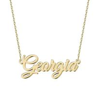 UMAGICBOX Personalized 18K Gold Name Necklace Georgia - Customizable Engraved Stainless Steel Pendant for Women - Unique Gift for Birthdays, Anniversaries, Graduations, and Valentine's Day