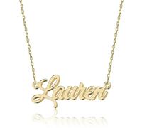 UMAGICBOX Personalized 18K Gold Name Necklace Lauren - Customizable Engraved Stainless Steel Pendant for Women - Unique Gift for Birthdays, Anniversaries, Graduations, and Valentine's Day