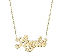 UMAGICBOX Personalized 18K Gold Name Necklace Layla - Customizable Engraved Stainless Steel Pendant for Women - Unique Gift for Birthdays, Anniversaries, Graduations, and Valentine's Day