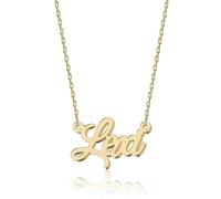 UMAGICBOX Personalized 18K Gold Name Necklace Lexi - Customizable Engraved Stainless Steel Pendant for Women - Unique Gift for Birthdays, Anniversaries, Graduations, and Valentine's Day