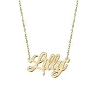 UMAGICBOX Personalized 18K Gold Name Necklace Lilly - Customizable Engraved Stainless Steel Pendant for Women - Unique Gift for Birthdays, Anniversaries, Graduations, and Valentine's Day