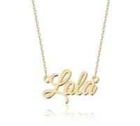 UMAGICBOX Personalized 18K Gold Name Necklace Lola - Customizable Engraved Stainless Steel Pendant for Women - Unique Gift for Birthdays, Anniversaries, Graduations, and Valentine's Day