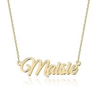 UMAGICBOX Personalized 18K Gold Name Necklace Maisie - Customizable Engraved Stainless Steel Pendant for Women - Unique Gift for Birthdays, Anniversaries, Graduations, and Valentine's Day