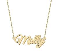 UMAGICBOX Personalized 18K Gold Name Necklace Molly - Customizable Engraved Stainless Steel Pendant for Women - Unique Gift for Birthdays, Anniversaries, Graduations, and Valentine's Day