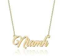 UMAGICBOX Personalized 18K Gold Name Necklace Niamh - Customizable Engraved Stainless Steel Pendant for Women - Unique Gift for Birthdays, Anniversaries, Graduations, and Valentine's Day