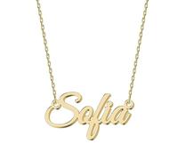 UMAGICBOX Personalized 18K Gold Name Necklace Sofia - Customizable Engraved Stainless Steel Pendant for Women - Unique Gift for Birthdays, Anniversaries, Graduations, and Valentine's Day