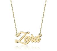 UMAGICBOX Personalized 18K Gold Name Necklace Zara - Customizable Engraved Stainless Steel Pendant for Women - Unique Gift for Birthdays, Anniversaries, Graduations, and Valentine's Day
