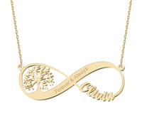 UMAGICBOX Personalized Gold Infinity Name Necklace with Heart Beautiful Mountain Forever Love Pendant Jewelry Best Birthday Gift Ideas for Women Girls Mother Daughter Friendship
