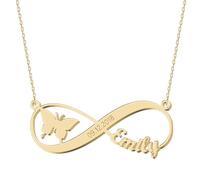 UMAGICBOX Personalized Gold Infinity Name Necklace with Heart Beautiful Mountain Forever Love Pendant Jewelry Best Birthday Gift Ideas for Women Girls Mother Daughter Friendship