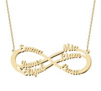 UMAGICBOX Personalized Gold Infinity Name Necklace with Heart Beautiful Mountain Forever Love Pendant Jewelry Best Birthday Gift Ideas for Women Girls Mother Daughter Friendship