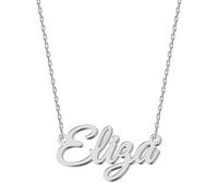 UMAGICBOX Personalized Silver Name Necklace Eliza - Customizable Engraved Stainless Steel Pendant for Women - Unique Gift for Birthdays, Anniversaries, Graduations, and Valentine's Day