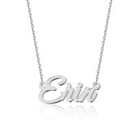UMAGICBOX Personalized Silver Name Necklace Erin - Customizable Engraved Stainless Steel Pendant for Women - Unique Gift for Birthdays, Anniversaries, Graduations, and Valentine's Day