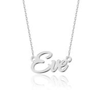 UMAGICBOX Personalized Silver Name Necklace Eve - Customizable Engraved Stainless Steel Pendant for Women - Unique Gift for Birthdays, Anniversaries, Graduations, and Valentine's Day