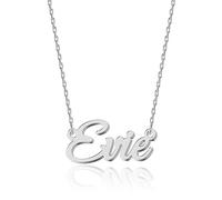 UMAGICBOX Personalized Silver Name Necklace Evie - Customizable Engraved Stainless Steel Pendant for Women - Unique Gift for Birthdays, Anniversaries, Graduations, and Valentine's Day