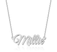 UMAGICBOX Personalized Silver Name Necklace Millie - Customizable Engraved Stainless Steel Pendant for Women - Unique Gift for Birthdays, Anniversaries, Graduations, and Valentine's Day