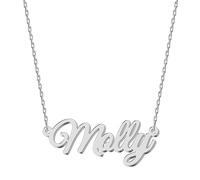 UMAGICBOX Personalized Silver Name Necklace Molly - Customizable Engraved Stainless Steel Pendant for Women - Unique Gift for Birthdays, Anniversaries, Graduations, and Valentine's Day