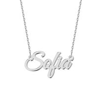 UMAGICBOX Personalized Silver Name Necklace Sofia - Customizable Engraved Stainless Steel Pendant for Women - Unique Gift for Birthdays, Anniversaries, Graduations, and Valentine's Day