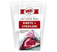 UMAi Dry Premium Dry Age Bags for Meat | Dry Aging Meat Kit for Refrigerator | Simple at Home Method for Ribeye Striploin Steaks | Packet Includes 3 Bags