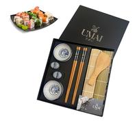 UMAI Sushi Kit | Home Sushi Making Kit | Ideal for Beginners | Sushi Set 2 Sushi Mats + Lollipop + 2 Sets of Chopsticks + 2 Soy Bowls + 2 Sticks Holders + QR with Recipe Book