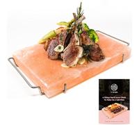 UMAID Natural Himalayan Salt Block Cooking Platefor Cooking, Grilling, Food Grade Salt with Stainless Steel Tray Set with Recipe Pamphlet Natural Himalayan Salt Block 12 X 8 X 1.5