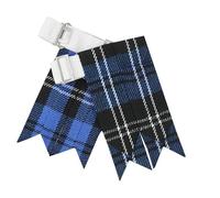 UMAM Kilt Flashes for Men with Heavy Buckle Adjusters, Plain & Tartan Kilt Sock Flashes., Ramsay Blue, One Size