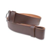UMAM Men's Kilt Belt - 100% Leather with Embossed Celtic Designs, Adjustable Velcro Liner, Scottish Highland Kilts Belt, Plain Brown, XL