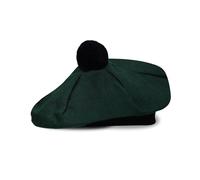 UMAM Scottish Traditional Tam o' Shatner Acrylic Wool Tammy Hat Flat Bonnet Kilt Many Tartans, Green Plain 030tcp, One Size