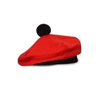 UMAM Scottish Traditional Tam o' Shatner Acrylic Wool Tammy Hat Flat Bonnet Kilt Many Tartans, Hot Red, One size