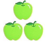 Umama Patch Set of 3 Apple Fruit Patch Green Apple Cute Fruit Cartoon Iron On Embroidered Patches Appliques Needle Craft Machine Embroidery Clothes Accessory Sewing DIY