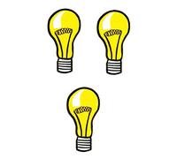 Umama Patch Set of 3 Light Bulb Yellow Embroidered Iron On Applique Patch Cute Light Bulb Cartoon kids Patch Craft Decorative Repair Clothing Jeans T-Shirt Hat Backpacks